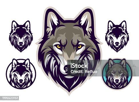 istock Wolf head emblem 1195523151