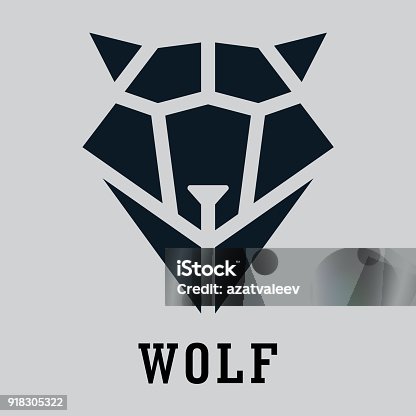 istock Wolf head geometric style. Polygonal triangular animal illustration 918305322