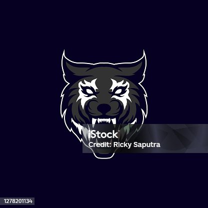 istock wolf head mascot icon with aggressive expression 1278201134