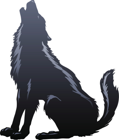 Wolf Howling Silhouette