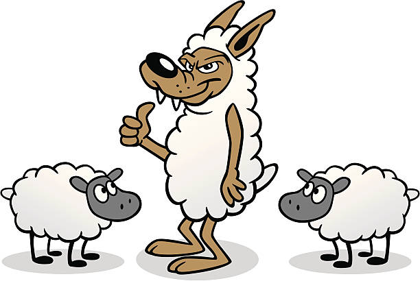Wolf In Sheep's Clothing Great illustration of a wolf in sheep's clothing. Perfect for a business illustration. EPS and JPEG files included. Be sure to view my other illustrations, thanks! wolf in sheeps clothing stock illustrations