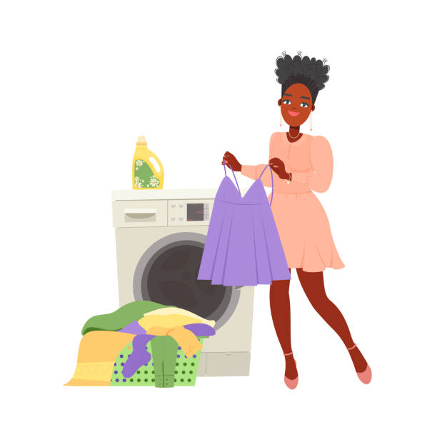 African American Washing Clothes Illustrations, Royalty-Free Vector ...
