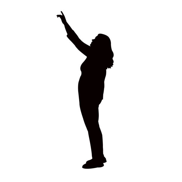 A woman body silhouette vecto A woman body silhouette vecto looking up stock illustrations