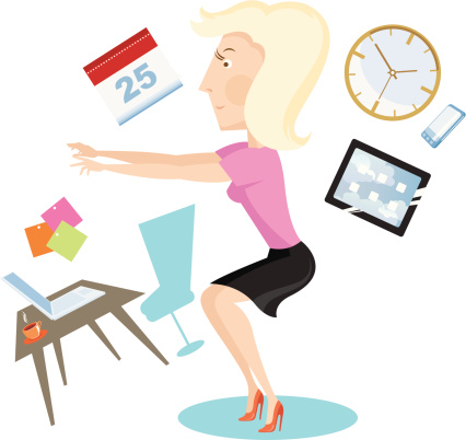 Woman Exercising Stock Illustration - Download Image Now - Desk ...