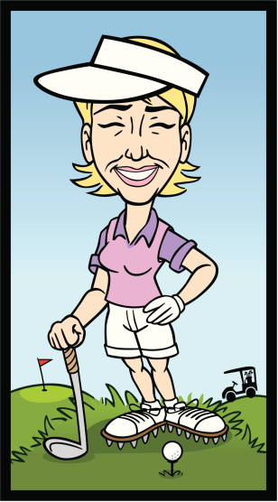 Woman Golfer Cartoon