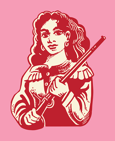Woman Holding Rifle