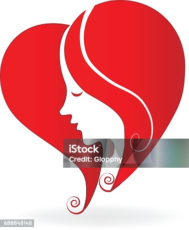 istock Woman love icon 688848148
