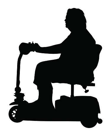 Woman Riding A Scooter Silhouette