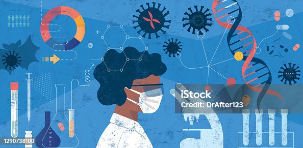 istock Woman Scientist Researching COVID-19 Concept 1290738100