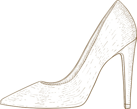 Woman Shoes High Heel Hand Drawn Sketch Stock Illustration - Download ...