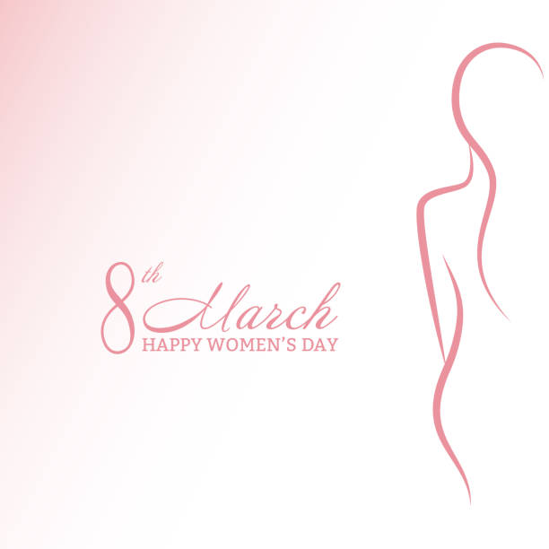 Woman silhouette minimalist vector. March 8th Happy Women's day background illustration. Beauty concept Woman silhouette minimalist vector. March 8th Happy Women's day background illustration. Beauty concept beauty silhouettes stock illustrations