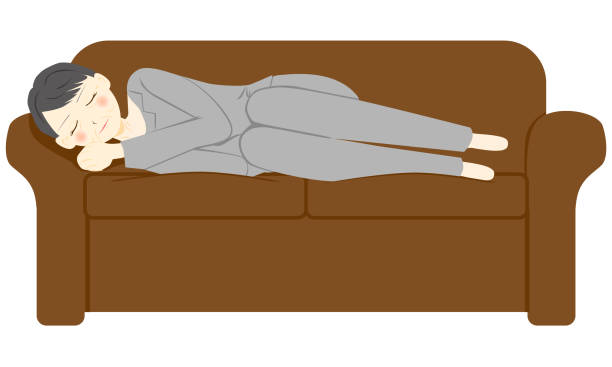 bildbanksillustrationer, clip art samt tecknat material och ikoner med kvinna som sover i soffa. illustration av vektor - nap middle age woman