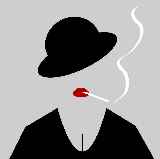 người phụ nữ hút thuốc - how to do model makeup hình minh họa sẵn có