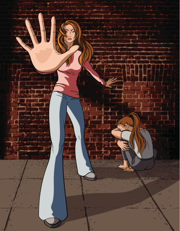 Woman Stopping Abuse