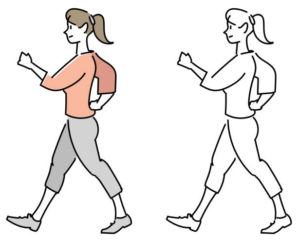 婦女行走 - 競走賽 插圖 幅插畫檔、美工圖案、卡通及圖標
