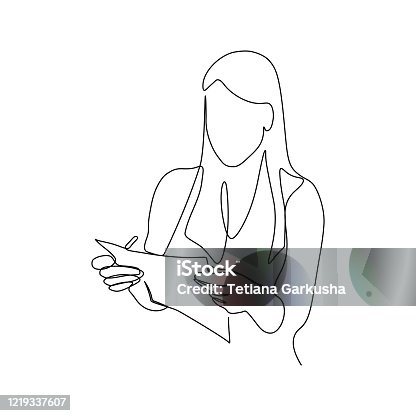 istock Woman with document in hands 1219337607