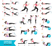 istock Woman workout fitness, aerobic and exercises. 539370766