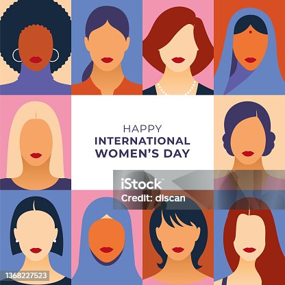istock Women empowerment movement pattern. International Women’s day graphic in vector. 1368227523