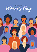 istock Women empowerment movement pattern. International Women’s day graphic in vector. 1369532860