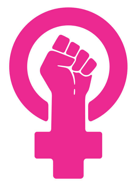 символ сопротивления женщин - violence against women stock illustrations