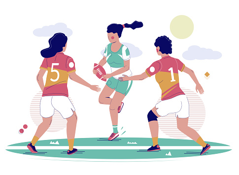 Ilustración de Juego De Rugby Femenino Ilustración Plana Vectorial y más  Vectores Libres de Derechos de Rugby - Deporte - iStock