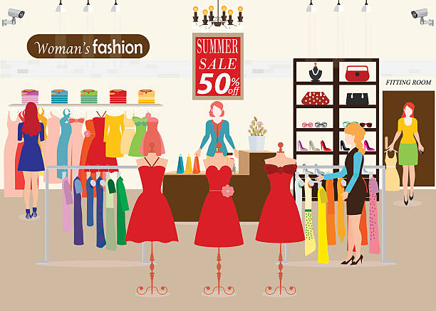 Royalty Free Retail Store Interior Clip Art, Vector Images