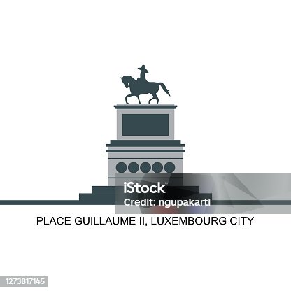 istock Wonderful view of the Town Hall in the Guillaume II Luxembourg city, Luxembourg. The equestrian statue of Grand Duke William II on the square. Historical places for tourists to visit. 1273817145