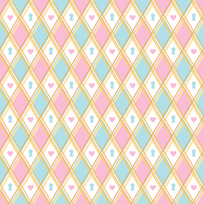 wonderland seamless pattern, chess checkered background. Texture for fabric, wrapping, wallpaper. Decorative print. Vector illustration .