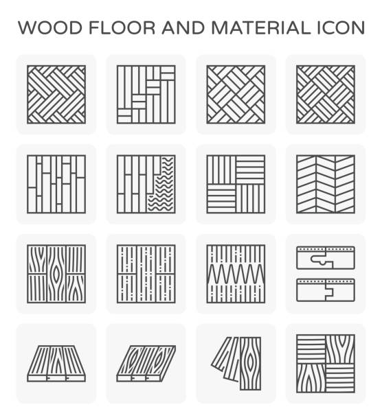 木製の床のアイコン - 木目点のイラスト素材／クリップアート素材／マンガ素材／アイコン素材