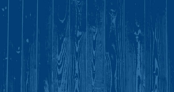Wood texture, lumber grunge background in classic blue color. Floor surface or fence structure. Vector illustration. Wood texture, lumber grunge background in classic blue color. Floor surface or fence structure. wood grain stock illustrations