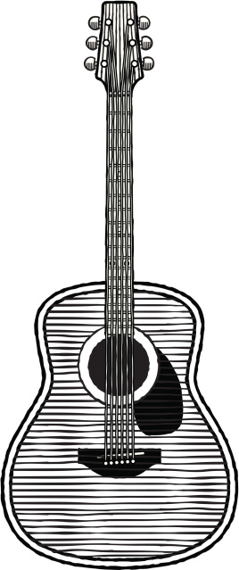 Woodcut guitar