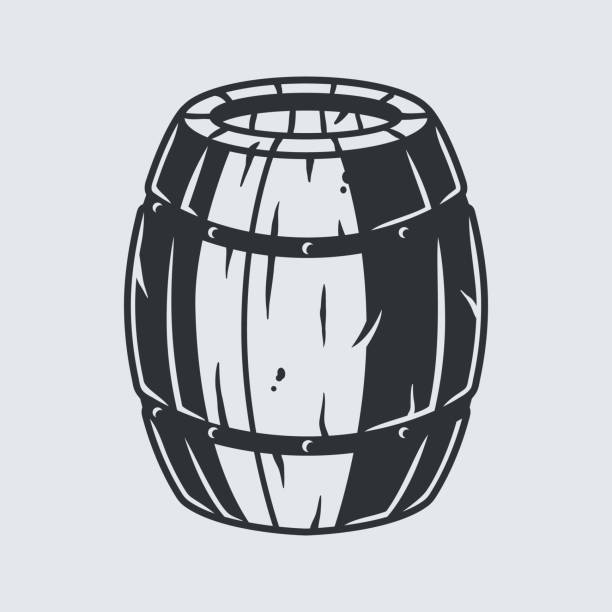 クラフトビールバーメニュー付き木製の樽 - ミニ樽点のイラスト素材／クリップアート素材／マンガ素材／アイコン素材