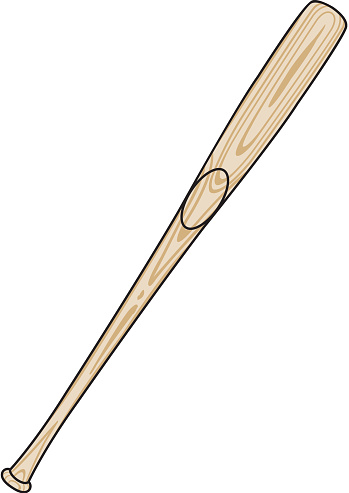 Wooden baseball bat on a white background