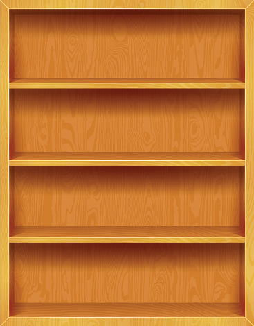 Wooden Bookshelves Background