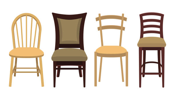 白い背景に隔離された木製の椅子のベクトルの設計のイラスト - 木製　椅子点のイラスト素材／クリップアート素材／マンガ素材／アイコン素材