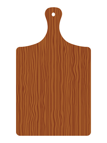 Wooden Cutting Board Vector Hand Drawn Illustration Stock Illustration