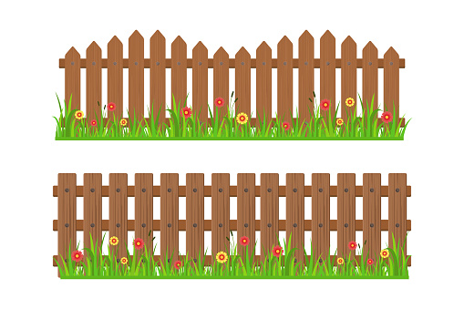 wooden fence and grass vector design