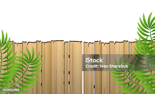istock Wooden fence isolated on a white background. Vector. 1317822909