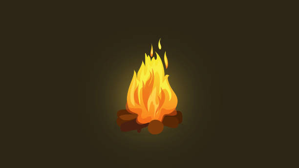 木製火冬イラスト - 焚き火点のイラスト素材／クリップアート素材／マンガ素材／アイコン素材