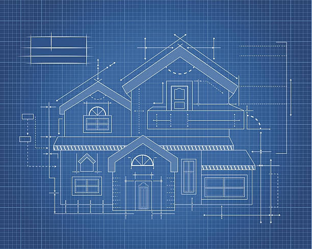 Royalty Free Blueprint House Clip Art Vector Images 