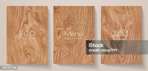 istock Wooden texture set (collection). Natural eco vector background with brown wood pattern 1337277768