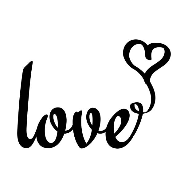 Background Of The Word Love In Cursive Illustrations, Royalty-Free ...