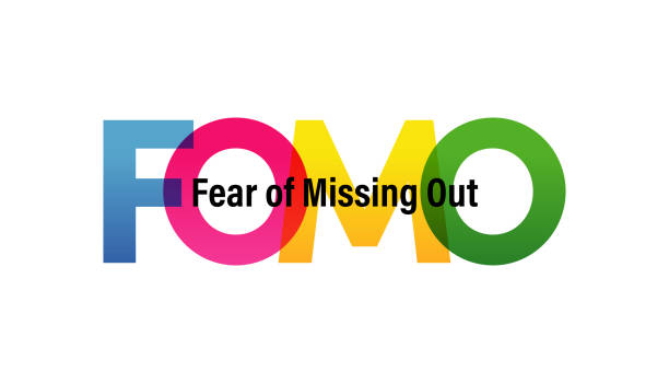 FOMO word vector illustration. Joy Of Missing Out. Colored rainbow text. Vector banner. Corporate concept. Gradient Text. Transparency Letters FOMO word vector illustration. Joy Of Missing Out. Colored rainbow text. Vector banner. Corporate concept. Gradient Text. Transparency Letters. Vector illustration fomo stock illustrations