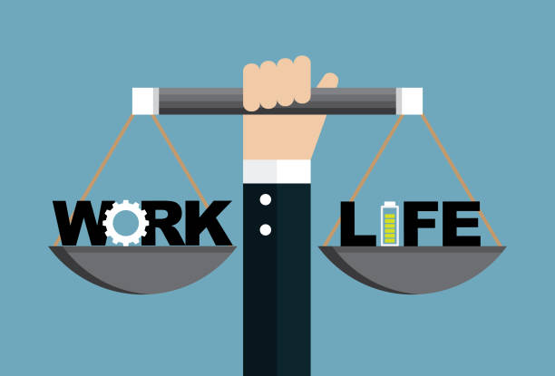일과 생활 - 일과 삶의 균형 stock illustrations
