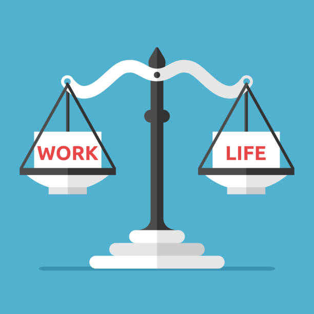Work, life balance concept vector art illustration