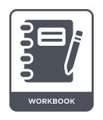 istock workbook icon vector on white background, workbook trendy filled icons from Business and analytics collection 1089802216
