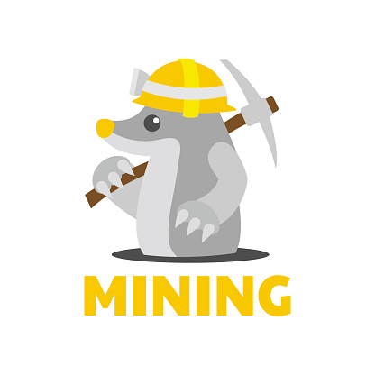 worker Mole Mining wear hard hats design