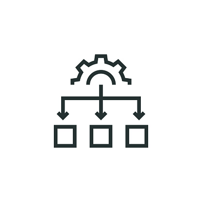 Workflow Automation Line Icon