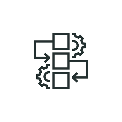 Workflow Process Line Icon