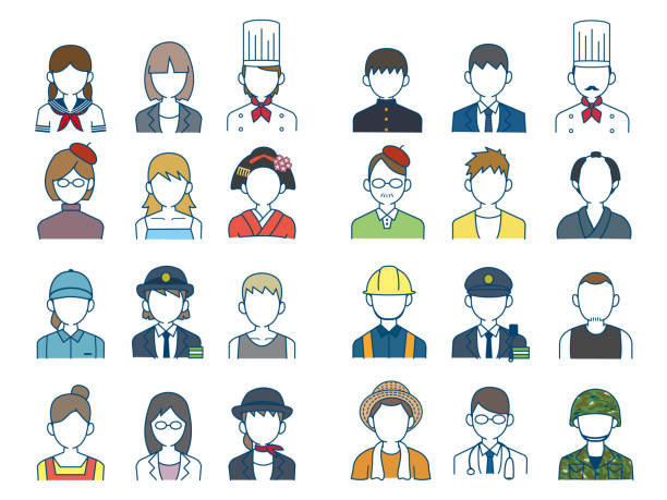 ilustrações de stock, clip art, desenhos animados e ícones de working people icons - aluno dentista